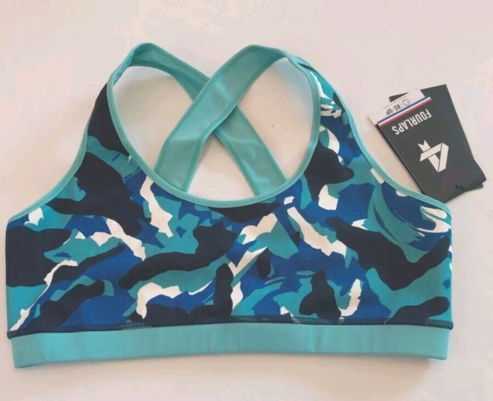 Fourlaps Infinity Sports Bra SZ L Fitness Workout Running Yoga Athleisure 4 Laps